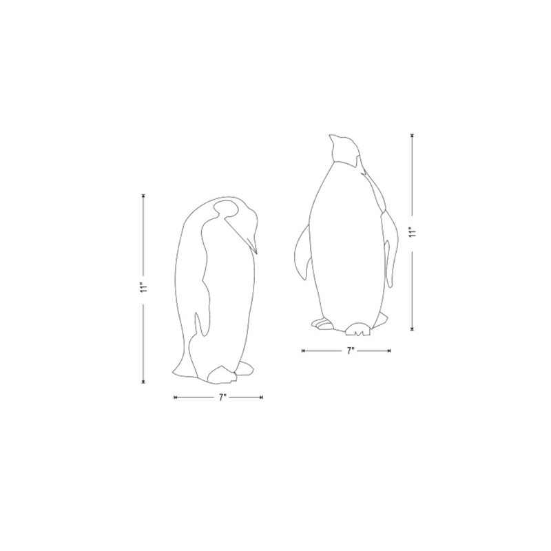 Penguin Objects (Set/2), Gold/Turquoise