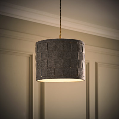 Monza 20 cm H Drum Cotton Pendant Shade ( Clip On )