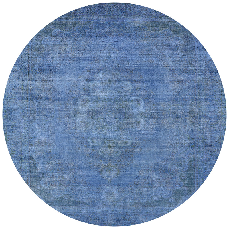 Tapis oriental bleu, Rond 3 pi