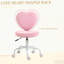 Chaise de bureau rose en forme de cœur, chaise pivotante réglable pour chambre à coucher et coiffeuse, style mignon et confortable
