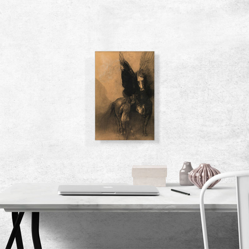 «Pegasus and Bellerophon 1888» par Odilon Redon, reproduction d'art sur toile tendue, H 18 po x l 12 po x P 0,75 po