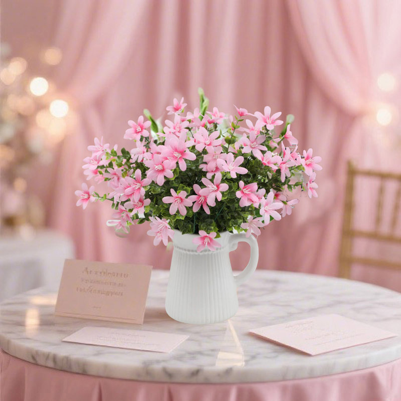 6pcs Artificial Flowers Wildflowers Spray for Home Decor Wedding Centerpieces Bridal Bouquets Party Decor, Pink