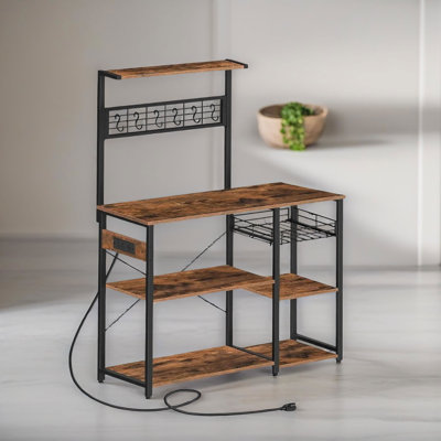 Industrial 4 Tier Smart Kitchen Baker's Rack With Power Outlets