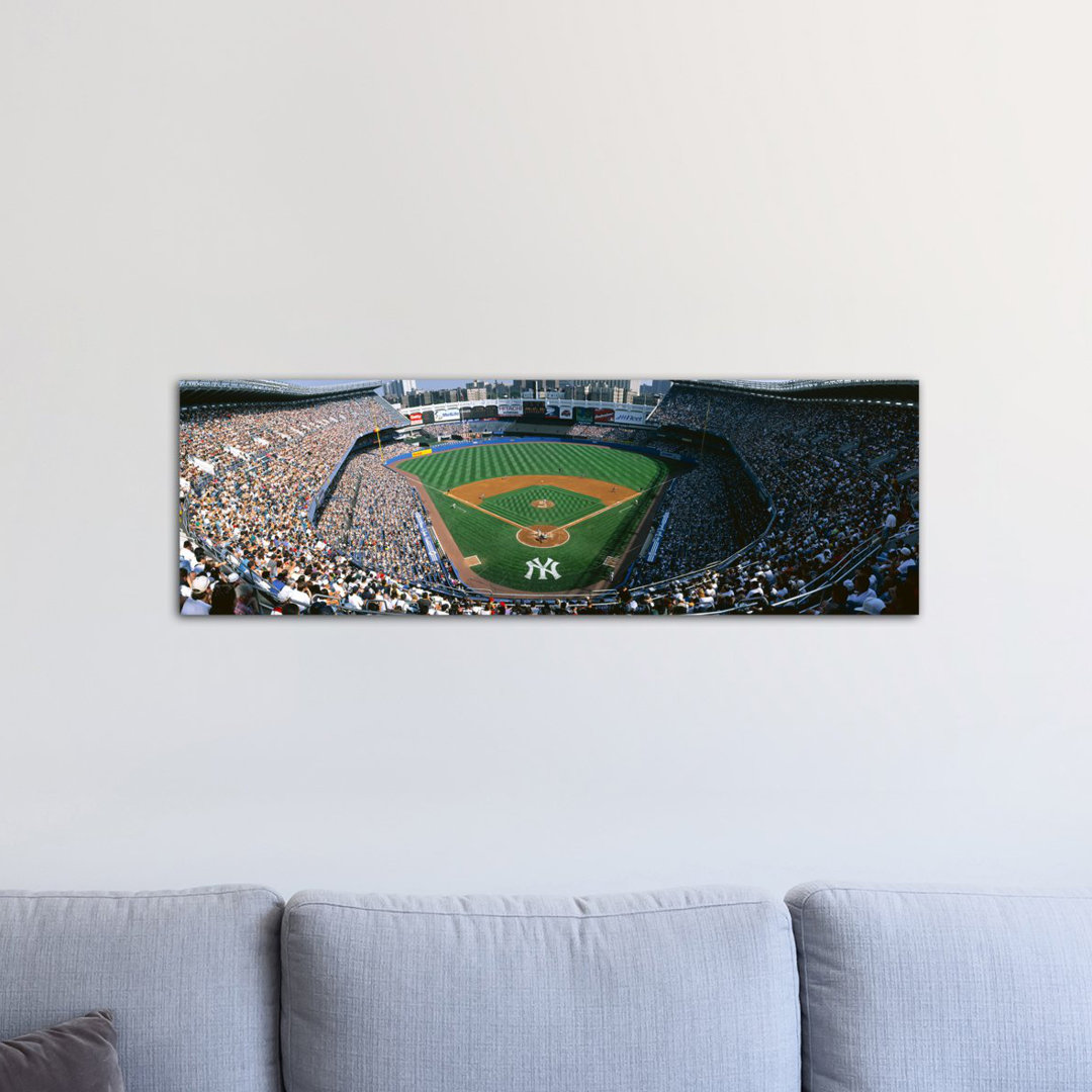 High angle view of a baseball stadium, Yankee Stadium, New York City, New York State, USA by Panoramic Images -  Gallery-Wrapped Canvas Giclée Print on Canvas Ebern Designs 