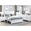 Lit double moderne Modern Bed en blanc - Faux placage de bois et rails-125278923