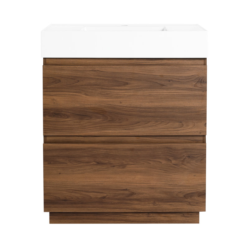 Meuble-lavabo 30 po avec lavabo simple - unité de rangement en chêne, Chêne, 30"