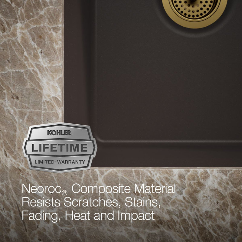 Cairn® 34" L x 18" W Under-Mount Double-Equal Kitchen Sink, Matte Brown