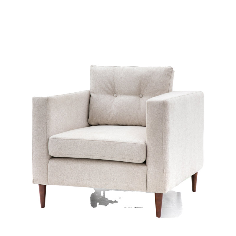 Butner Upholstered Armchair, Ivory