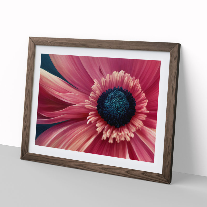 Flowing Flower - Single Picture Frame Print, Walnut Framed, 34cm H x 46cm W x 2cm D