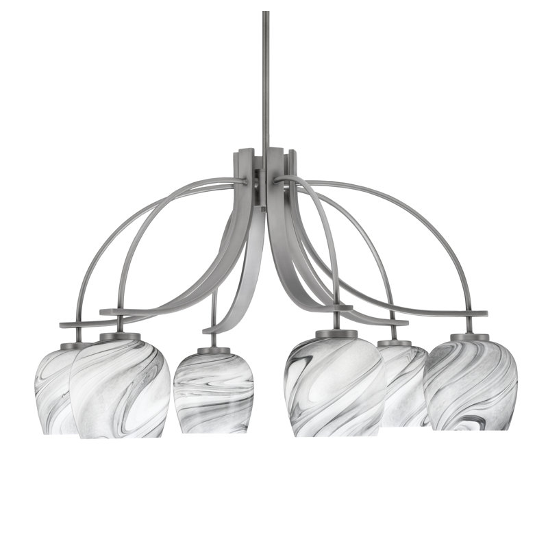 Lustre encastré avec lumière onyx Cavella, Graphite, H 17,75 po x l 30 po x P 30 po, 6