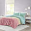 Ensemble d'édredon en fausse fourrure 3 pièces Primrose Aqua-1107562829-1127358881