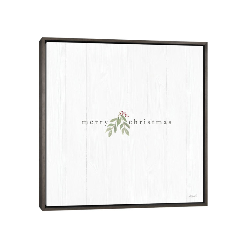 «Merry Christmas», reproduction d'art sur toile encadrée, H 18 po x l 18 po, Reproduction encadrée sans passe-partout, Gris