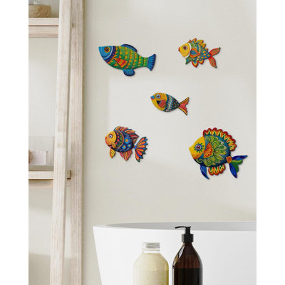 Includes 5 Wooden Fish Wall Art Pieces In Different Patterns And Sizes. The Variety Allows You To Mix And Match Freely To Create Unique Decorative Arrangements That Suit Your Space.