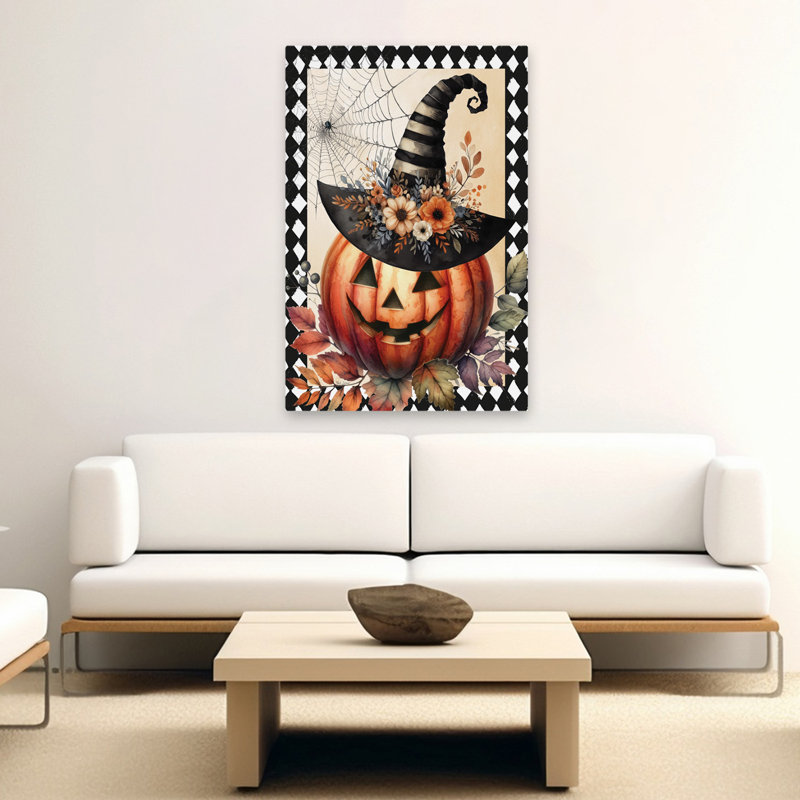 Citrouille d'Halloween rétro, H 60 po x l 40 po