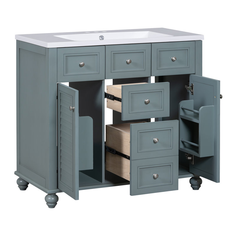 Armoire de salle de bain moderne avec lavabo en résine