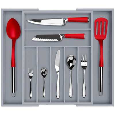 Rangement de tiroir ajustable pour couverts et ustensiles de cuisine
