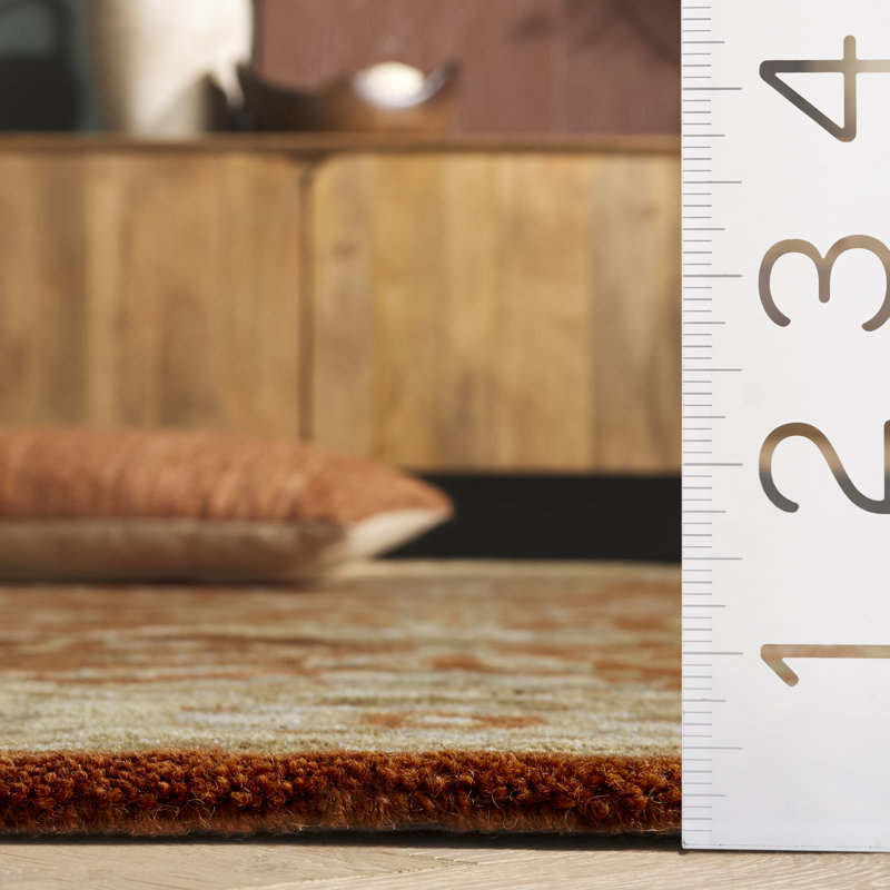 Dunbar Hand Tufted Wool/Cotton/Latex Oriental Rug in Gold/Rust, Runner 2'3" x 10'