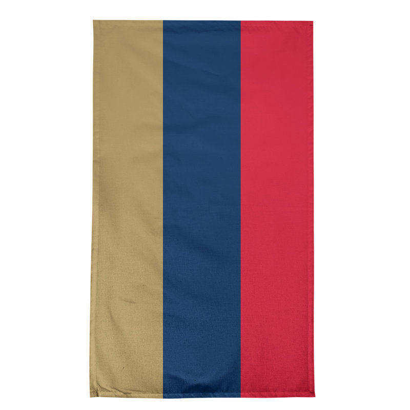 Serviette de thé à rayures tampa bay team retour, Or / bleu marine / basketball rouge, Coton