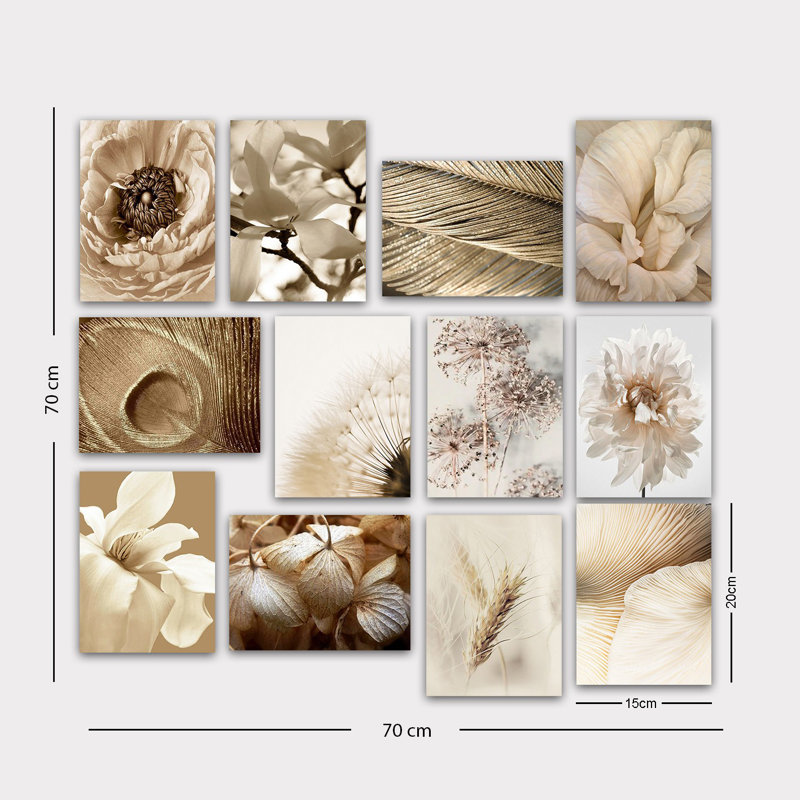 Superbe ensemble de peinture décorative en panneau de fibres à densité moyenne (12 pièces), 7,9 x 5,9 pouces chacune | 100% panneau de fibres à densité moyenne, épaisseur: 0,1 po | Parfait pour la décoration intérieure, le salon et le bureau, les conceptions uniques de l'artiste Anonyme