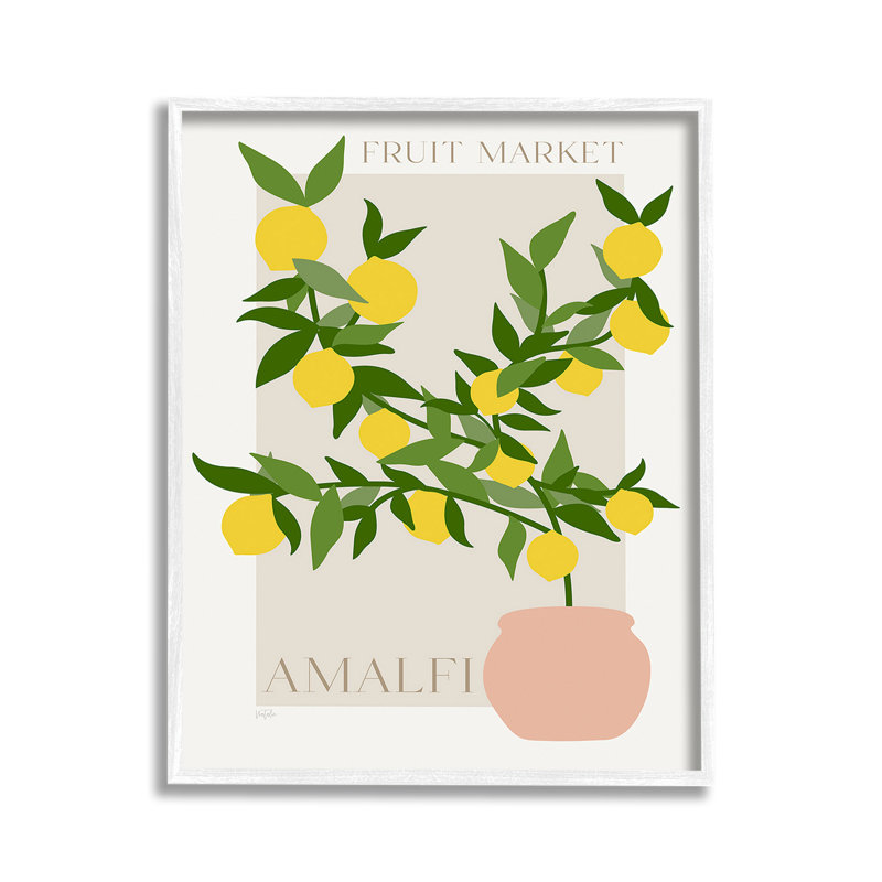 «Minimal Lemon Branch», art de la giclée encadrée par Natalie Carpentieri, H 14 po x l 11 po