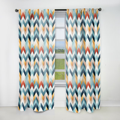 Scandinavian Simplicity Geometric - Modern Curtain - Velvet Room Darkening - 1 Panel