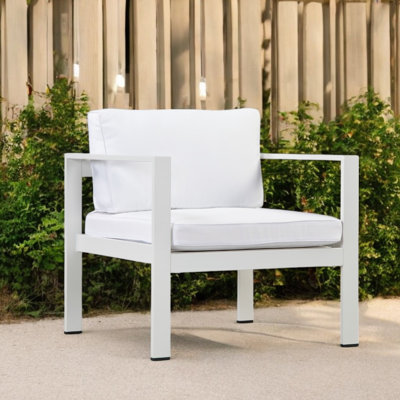 Méridienne d'extérieur en aluminium Aynura, coussins inclus