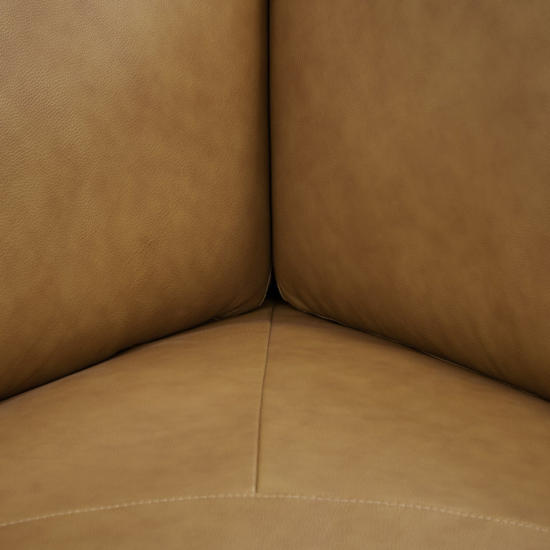 Gabriel 6 - Piece Genuine Leather Match Sectional, Caramel Tan Genuine Leather