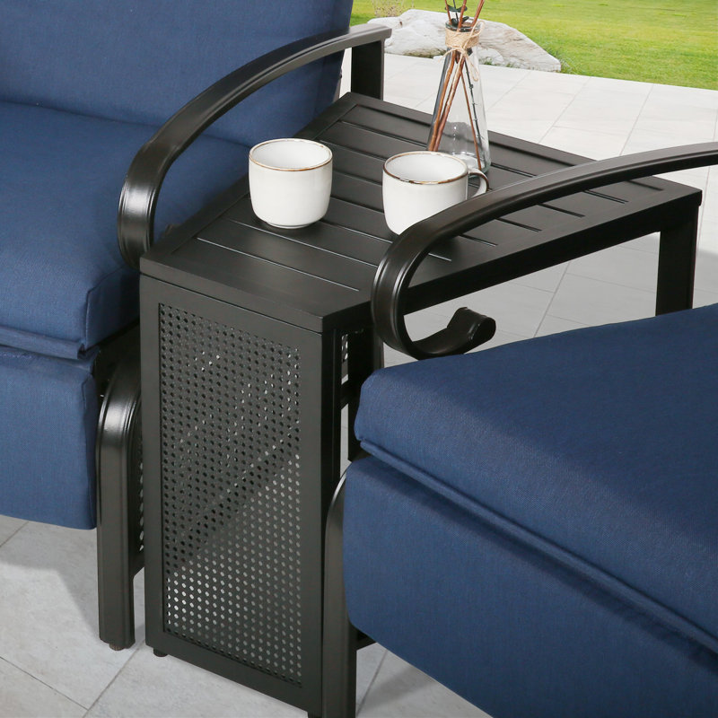 Ahsha 22" W Powder Coated Steel Outdoor Side Table