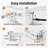 Keyarra Aluminum Bathroom Glass Shelf Tempered Glass Rectangular 1 Tier Extra Thick Silver Wall Mounted 2 Piece-354917734