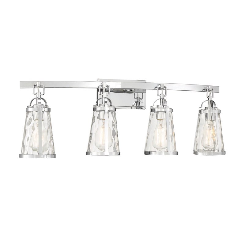 Éclairage pour salle de bain à intensité variable à 4 lumières Killeen, Chrome, H 11,38 po x l 32 po x P 32 po
