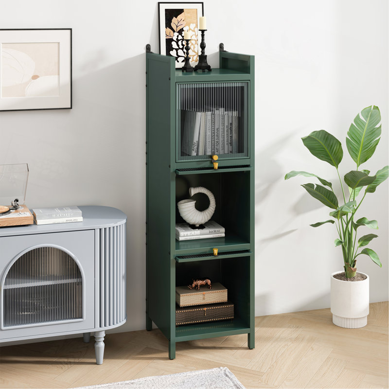 Armoire de porte moderne en verre à trois niveaux avec rangement à quatre niveaux, pour le hall d'entrée, la salle de bain et la salle à manger