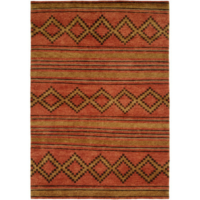Graviett Hand Knotted Wool Southwestern Area Rug