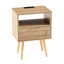 Table avec tiroir et pieds en bois massif, surface lisse - abords de chambre à coucher naturels, salon-305737280
