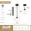 Ensemble de 3 mini-luminaire suspendu pour îlot de cuisine à intensité variable avec abat-jour en verre givré blanc-1997034750
