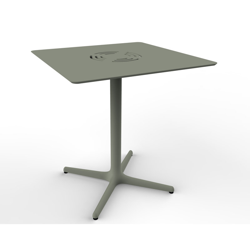 Toledo Metal Base Dining Table, Grey/Green