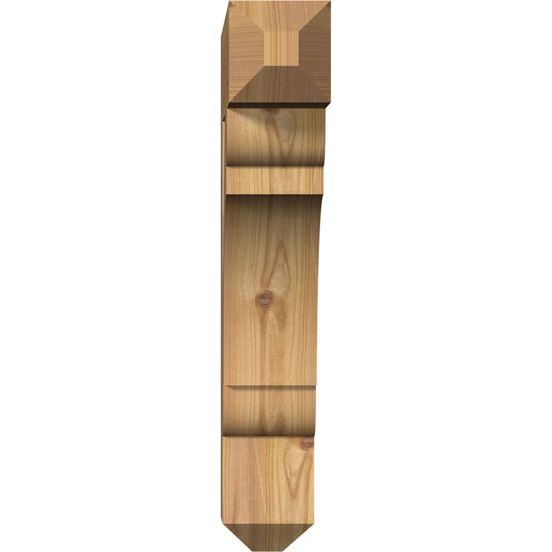 Olympic Craftsman Bracket, Western Red Cedar (Smooth), 20"H x 3.5"W x 16"D