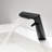 Single Hole Bathroom Sink Faucet Designer Waterfall Faucet with Angled Body and Side Handle-129753336
