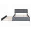 Grand lit plateforme tapissier avec lit gigogne simple TG - Aucun sommier requis, robuste Durable
