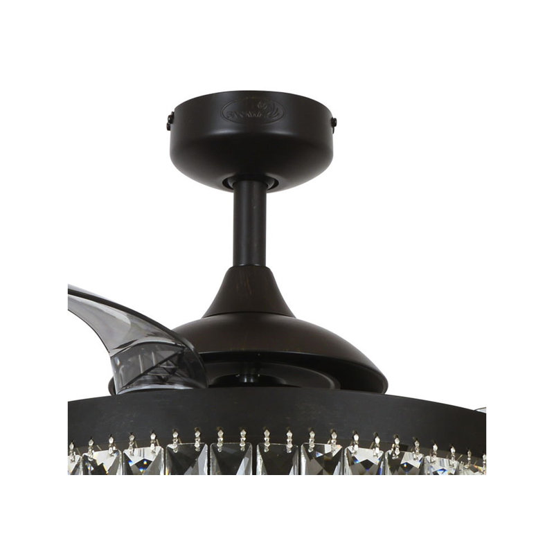 Beltran 122'' Ceiling Fan with Light Kit, Black with Smoked Blades