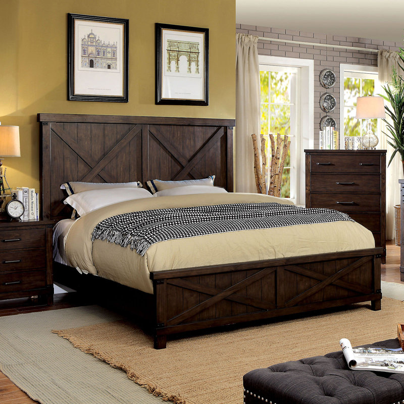 Jakobe Standard Bed, Queen, Dark Walnut