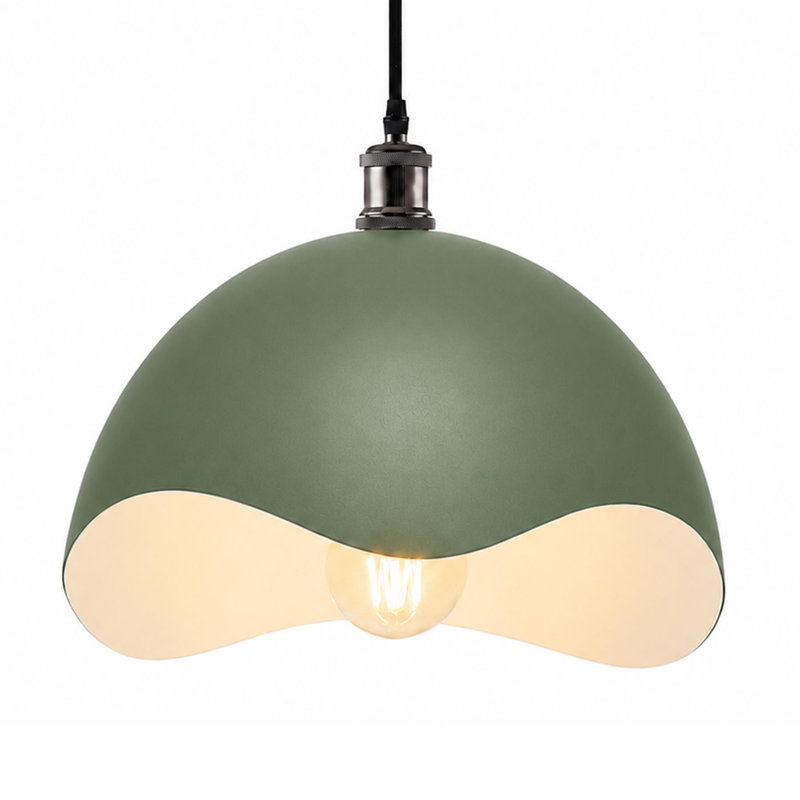 13.8 cm H Wavy Lamp Shade ( Slip-On ), Green