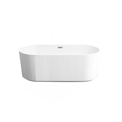 59"Linear Acrylicfreestanding Bathtub Stand Alone Soaker Tub, POP-UP Chrome Drain, Cupc Certified, Glossy White Acrylic