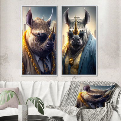 " Rhino Gangster In NYC I " 2 - Pieces