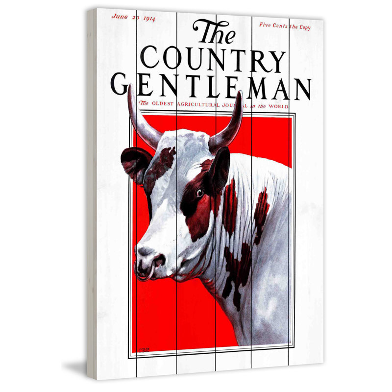 « cg bull », impression sur bois, H 18 po x l 12 po x P 1,5 po