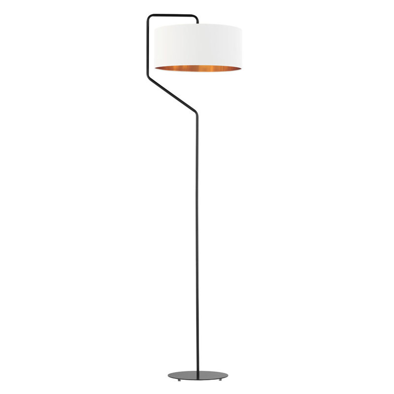 Romel 156cm Arched Floor Lamp, White, Black