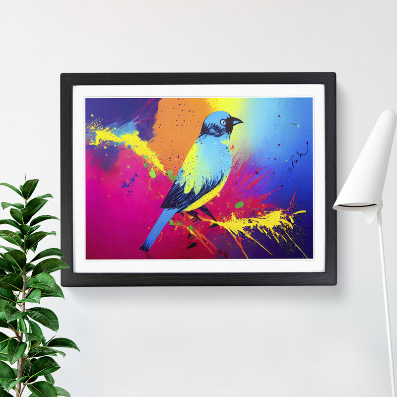 Bird Splash Vol.5 Abstract - Framed Print, Black, 25cm H x 34cm W x 2cm D