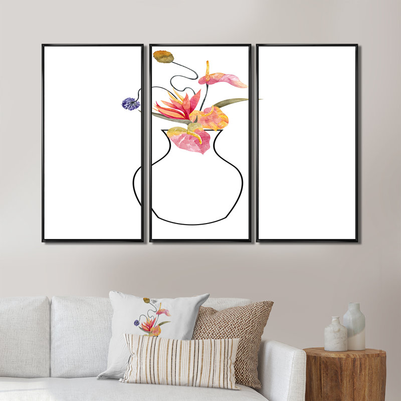 Dessin sur toile, L 36 po x H 28 po, Cadre noir