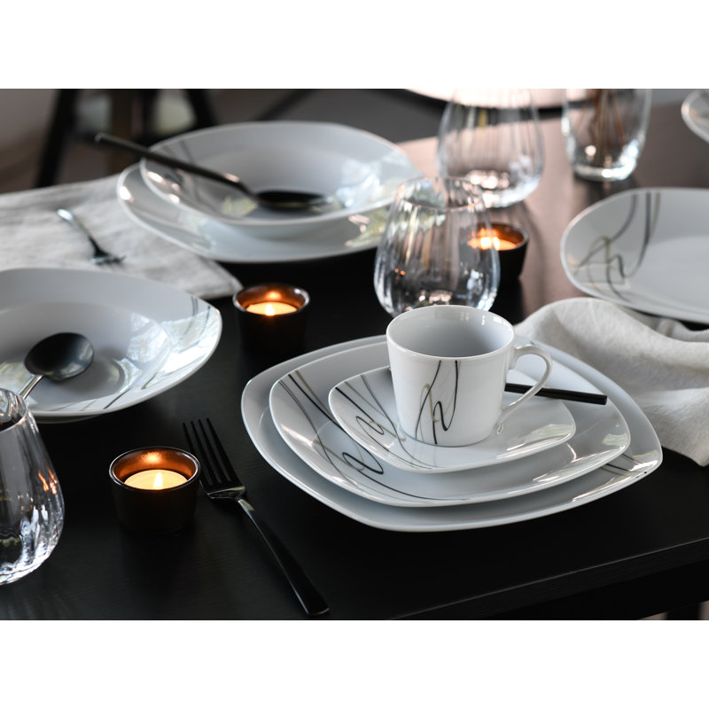 Amelie Piazza 30 Piece Porcelain Dinnerware Set - Service for 6