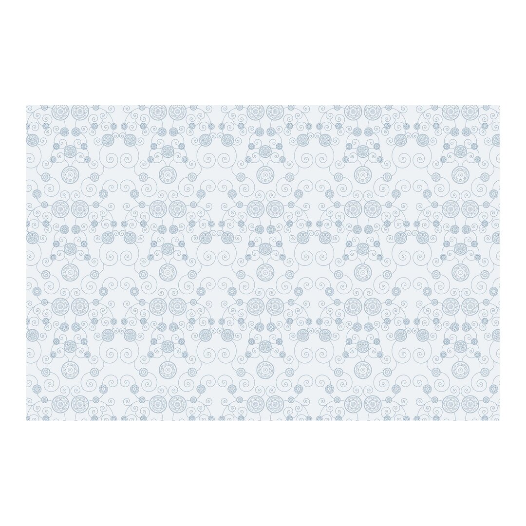 Matt Fototapete Romantisches Blumenmuster Blau 1,9 m x 288 cm