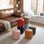 Petit repose-pieds rond en similicuir de 11,8 po-122271823